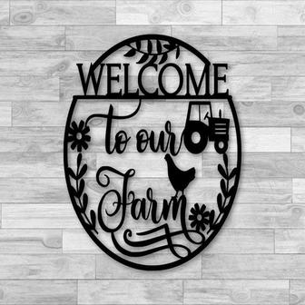 Welcome To Our Farm Metal Sign Country Home Decor - Thegiftio UK