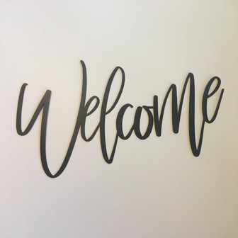 Welcome Metal Sign Farmhouse Decor Wall Art Housewarming Gift Metal Words Welcome Sign - Thegiftio UK