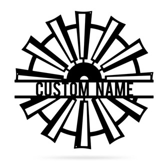 Windmill Metal Art WindMill Custom Name Home Decor - Thegiftio UK