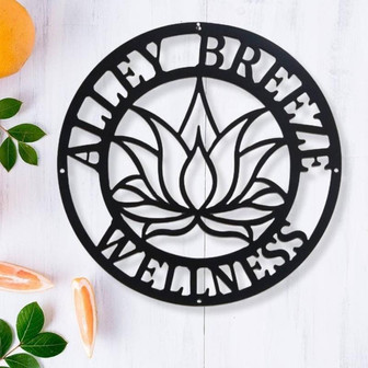 Yoga Studio Decor, Lotus Flower sign, Lotus Wall Art, Metal Wall Décor, Metal Wall Hangings, Home Decoration - Thegiftio UK