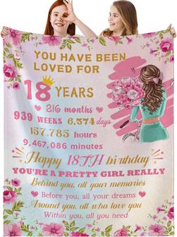 18th Birthday Gifts for Girls, Gifts for 18 Year Old Girl Birthday Gifts for Her from Dad Mom, 18th Girl Birthday Gift Ideas Blanket - Thegiftio UK