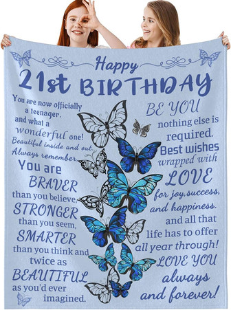 21st Birthday Blanket Gifts for Her Daughter, Happy 21st Birthday Decorations for Her Women Daughter - Thegiftio UK