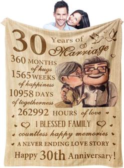 30th Anniversary Gifts Blanket For Couple, 30th Anniversary Decorations, Best Romantic 30 Years of Marriage Anniversary Blankets - Thegiftio UK