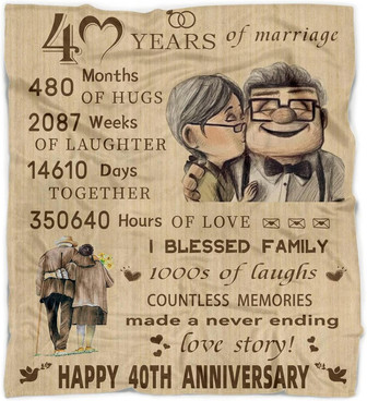 40th Wedding Anniversary Blanket Gifts for Couples Parents - Thegiftio UK