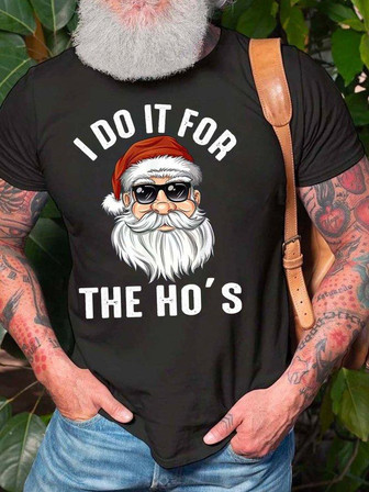Men’s I Do It For The Ho’s Merry Christmas T-shirt - Thegiftio UK