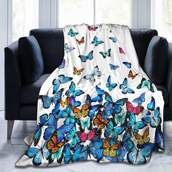 Beautiful Butterfly Throw Blanket Ultra Soft Blankets Lightweight Cozy for Bed Couch Sofa - Thegiftio UK
