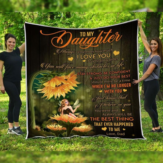 Blanket Dad To Daughter Sunflower To My Daughter Blanket From Dad - Thegiftio UK