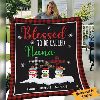 Blessed To Be Called Grandma Christmas Blanket - Thegiftio UK