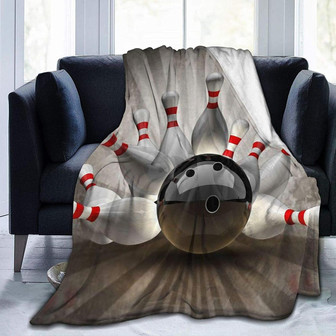 Bowling Ball Sport Vintage Fleece Blanket Throw Blanket Lightweight Super Soft Cozy Warm Bed Blankets for Living Room/Bedroom Office All Season - Thegiftio