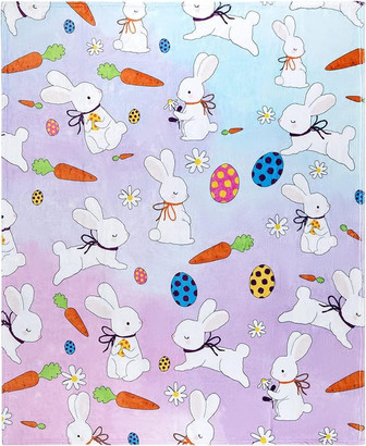 Bunny Throw Blanket, Bunny Rabbit Blanket for Girls, Teens, Women, Kids, Children, Baby, Cute Fleece Bunny Rabbit Easter Blanket - Thegiftio UK