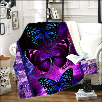 Butterfly Theme Blanket for Kids and Adults Fleece for Bed and Couch - Thegiftio UK