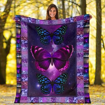 Butterfly Fleece Blanket Gifts For Women, Beautiful Butterfly Animal Blanket, Butterfly Colorful Blanket For Women - Thegiftio UK