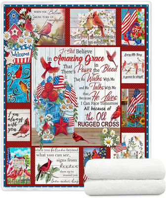 Cardinal Throw Blanket for Couch and Bed Soft Christmas Cardinal Gifts for Men and Women Warm Memorial Gifts - Thegiftio UK