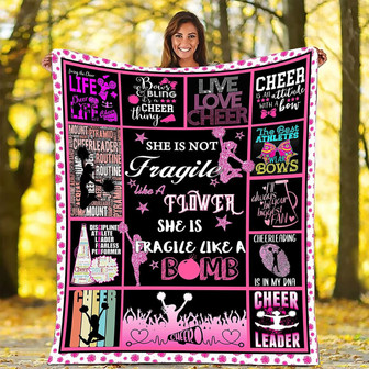 Cheer Blanket for Girls Cheerleading Gifts Throw Blanket Ultra-Soft Cheerleaders Blanket Comfortable Flannel Blankets Birthday Christmas Gift - Thegiftio UK