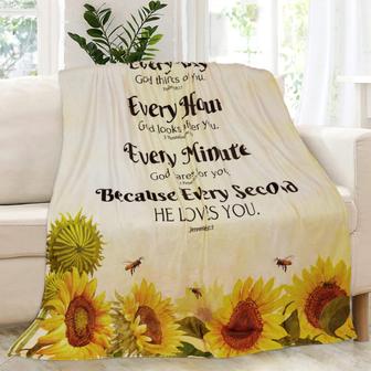 Christian Gifts for Women Inspirational Bible Verse Blanket Sunflower Blanket Religious Healing Warm Blanket Birthday Gifts for Women - Thegiftio UK