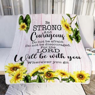 Christian Jesus Throw Blanket, Bible Verse Religious Gifts with Positive Energy, Be Strong and Courageous Joshua Blanket, Religious Blankets - Thegiftio UK