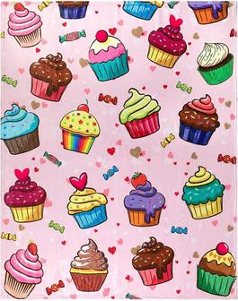 Cupcake Throw Blanket, Adorable Cupcake Blanket for Girls, Boys, Kids, and Children - Thegiftio UK