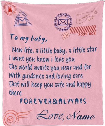 Custom Blanket with Name Text,Personalized to My Baby Pink Super Soft Fleece Throw Blanket for Couch Sofa Bed - Thegiftio UK