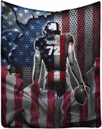 Custom Blanket to My Son or Grandson, Football Sports Lover Blanket Throws Gifts - Thegiftio UK