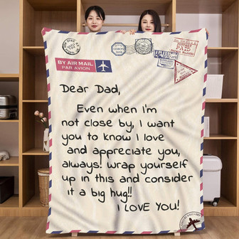 Gifts for Dad -Dad Birthday Throw to Dad from Daughter or Son Flannel Throw Blanket for Dad Gifts - Thegiftio UK