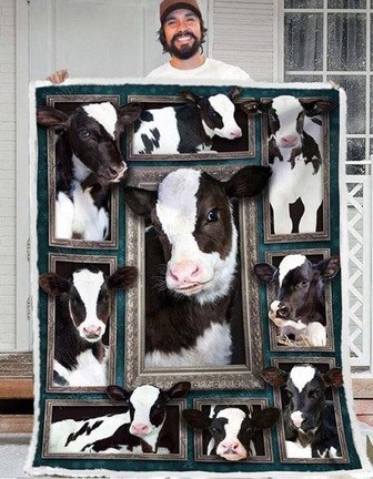 Dairy Cow Blanket, Life In Farm Blanket, Farmer Blanket - Thegiftio
