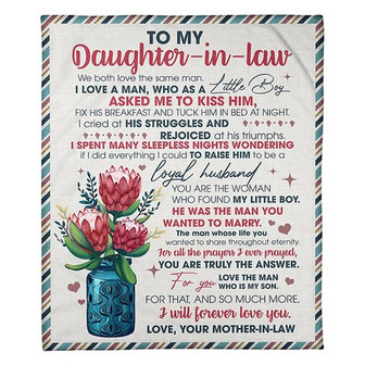 To My Daughter-In-Law - I Will Forever Love You Letter Blanket Gift From Mother-in-law Birthday Gift Home Decor - Thegiftio UK