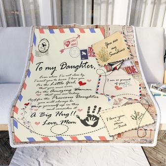 To My Daughter. A Big Hug From Mom Blanket Gift For Daughter From Mom Birthday Gift Home Decor Bedding Couch Sofa Soft - Thegiftio UK