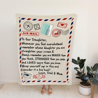 To Our Daughter Blanket, Personalized Name Blanket, Letter Blanket, Daughter Blanket, Family Throw Blanket - Blankets for girl, Gift Blanket - Thegiftio UK