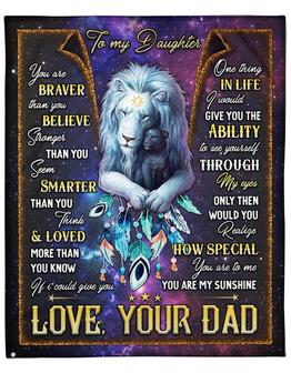 To My Daughter You Are Braver Than You Believe Stronger, Gift For Daughter Home Decor Bedding Couch Sofa Soft - Thegiftio UK