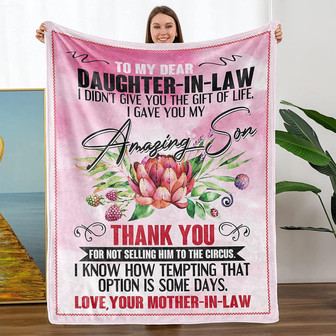 Gifts for Daughter-in-Law,to Daughter-in-Law Gift from Mother, Christmas Birthday Mother Day's Soft Bed Flannel Blanket - Thegiftio UK