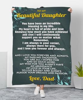 To My Daughter You Are All I Hope For Fleece Blanket, Christmas Gift, Birthday Gift, New Year Gift, Love From Dad - Thegiftio UK