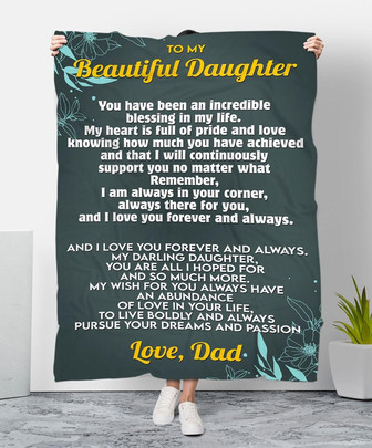 To My Daughter You Are All I Hope For Fleece Blanket, Christmas Gift, Birthday Gift, New Year Gift, Love From Dad - Thegiftio UK