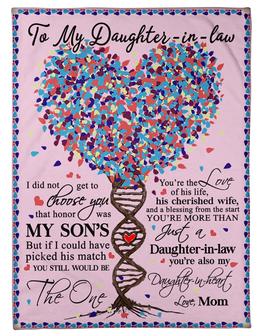 To My Daughter-in-law I Did Not Get To Choose You DNA Tree Blanket Gift For Daughter-in-law From Mom Birthday Gift - Thegiftio UK