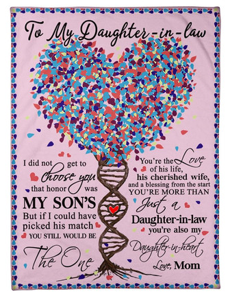 To My Daughter-in-law I Did Not Get To Choose You DNA Tree Blanket Gift For Daughter-in-law From Mom Birthday Gift - Thegiftio UK