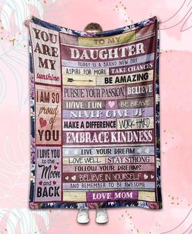 To My Daughter,You Are My Sunshine Blanket,Birthday,Gift For Daughter Family Home Decor Bedding Couch Sofa Soft - Thegiftio UK
