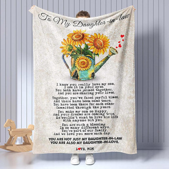 To My Daughter in Law Soft Warm Fleece Throw Blanket, All-Season Blanket for Bedroom Couch Sofa - Thegiftio UK