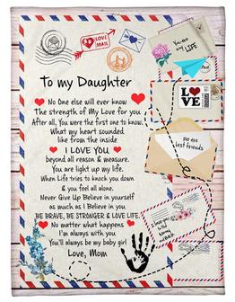 To My Daughter You Are My Life Love Mail Blanket Gift For Daughter Family Home Decor Bedding Couch Sofa Soft - Thegiftio UK
