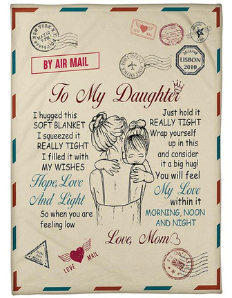 To My Daughter,Mom Blanket, I Hugged This Soft Blanket, Gift For Daughter Family Home Decor Bedding Couch Sofa Soft - Thegiftio UK