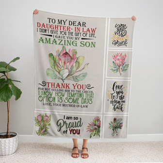 To My Daughter-in-law From Mother I Gave You My Amazing Son Fleece Blanket Birthday Gift Home Decor Bedding Couch - Thegiftio UK