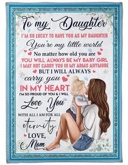 To My Daughter You re My Little Word Fleece Blanket Gift For Daughter Family Gift Gift From Mom To Daughter - Thegiftio UK
