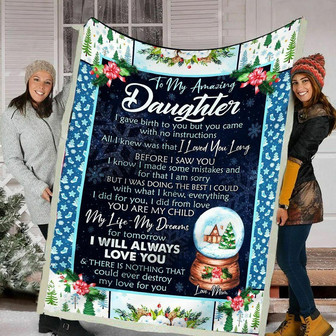 To My Daughter There Is Nothing That Could Destroy My Love For You Fleece Blanket Gift For Family,Birthday,Christmas - Thegiftio