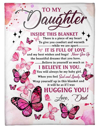 To My Daughter There Is A Piece Of My Heart Fleece Blanket Gift For Daughter From Mom Bedding Couch Sofa Soft - Thegiftio UK