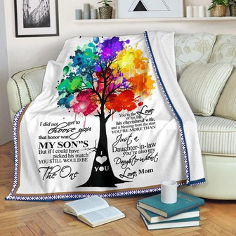 to My Daughter-in-law Colorful Tree Blanket Gift For Daughter-in-law From Mom Birthday Gift Home Decor Bedding Couch - Thegiftio UK