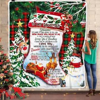 To My Daughter Sometimes It's Hard To Find Word To Tell You Snowman Christmas Fleece Blanket Gift For Daughter - Thegiftio UK