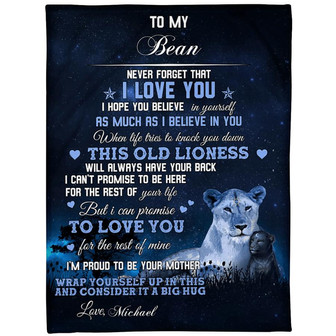 To My Daughter Son I'm Proud to Be Your Mother from Old Lioness Blanket Gift For Daughter Son From Mom Birthday Gift - Thegiftio