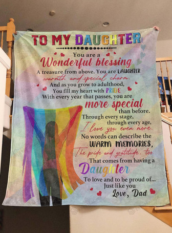 To My Daughter You Are More Special LGBT Blanket Gift For Daughter From Dad Birthday Gift Home Decor Bedding Couch - Thegiftio UK