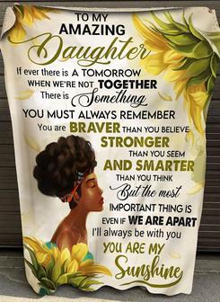 To My Daughter You Are My Sunshine Fleece Blanket, Christmas Gift, New Year Gift, Love From Mom, Love From Dad - Thegiftio UK