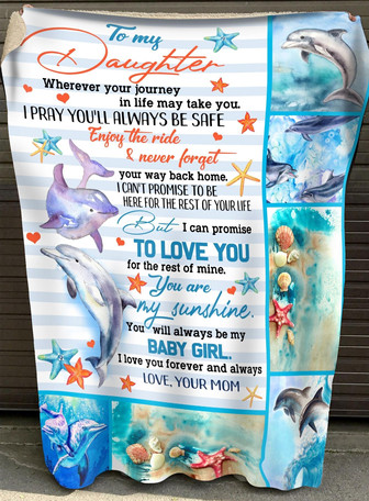 To My Daughter You Are My Sunshine Fleece Blanket, Christmas Gift, Birthday Gift, New Year Gift, love From Mom - Thegiftio