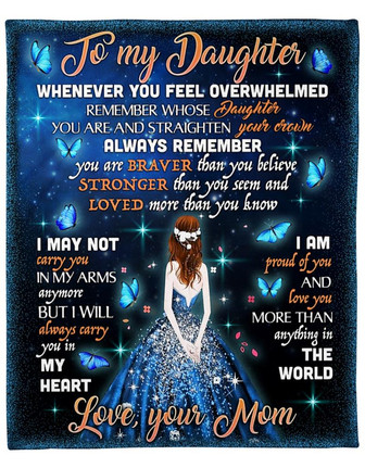 To My Daughter, I Am Proud Of You Fleece Blanket Gift For Family For Daughter Home Decor Bedding Couch Sofa Soft - Thegiftio UK