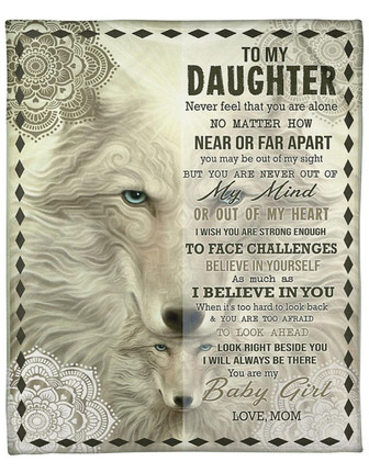 To My Daughter When It's Too Hard To Look Back Fleece Blanket Gift For Family, Birthday, Daughter - Thegiftio UK